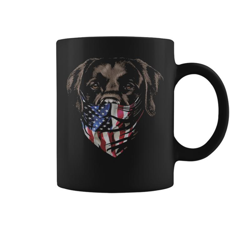 Brown Labrador In Patriotic Usa America Bandana Dog Coffee Mug