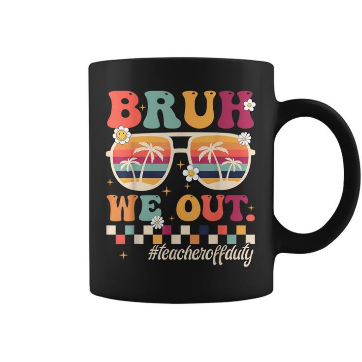 Bruh We Out Teacher Off Duty Retro Beach Sunglasses Coffee Mug