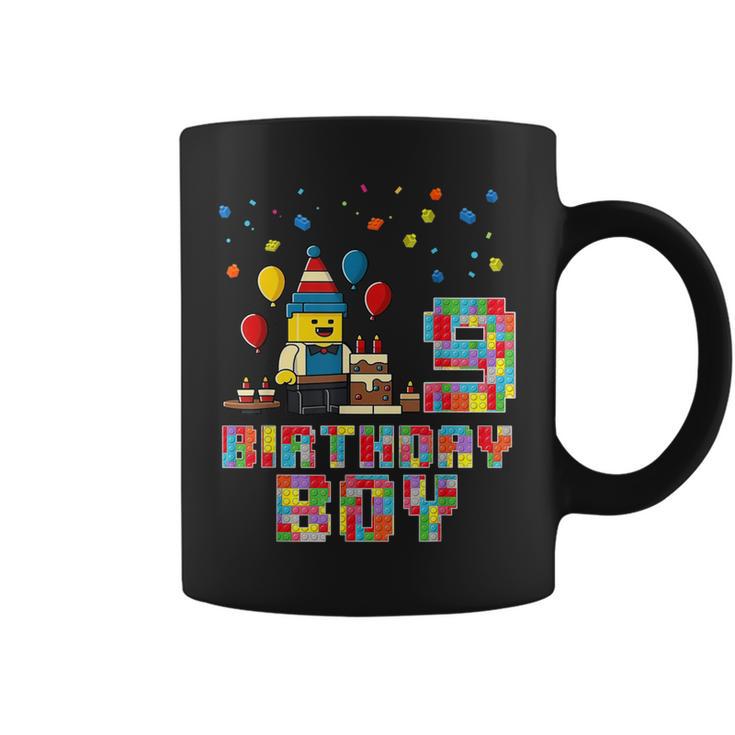 Building Bricks 9Th Birthday Boy Master Builder 9 Years Old Coffee Mug