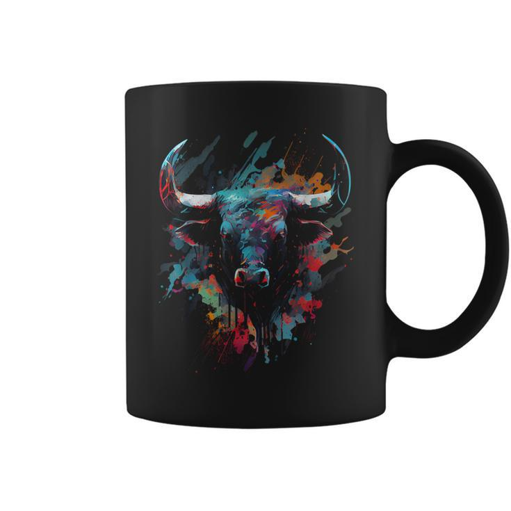Bull Colorful Bull Riding Meat Favorite Animal Bull Fan Coffee Mug