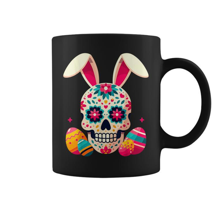 Bunny Sugar Skull Rabbit La Catrina Easter Day Of Dead Coffee Mug