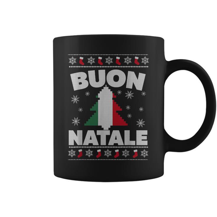 Buon Natale Merry Christmas Tree Italian Ugly Xmas Sweater Coffee Mug