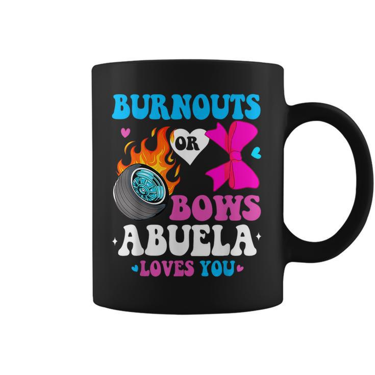 Burnouts Or Bows Abuela Loves You Gender Reveal Coffee Mug