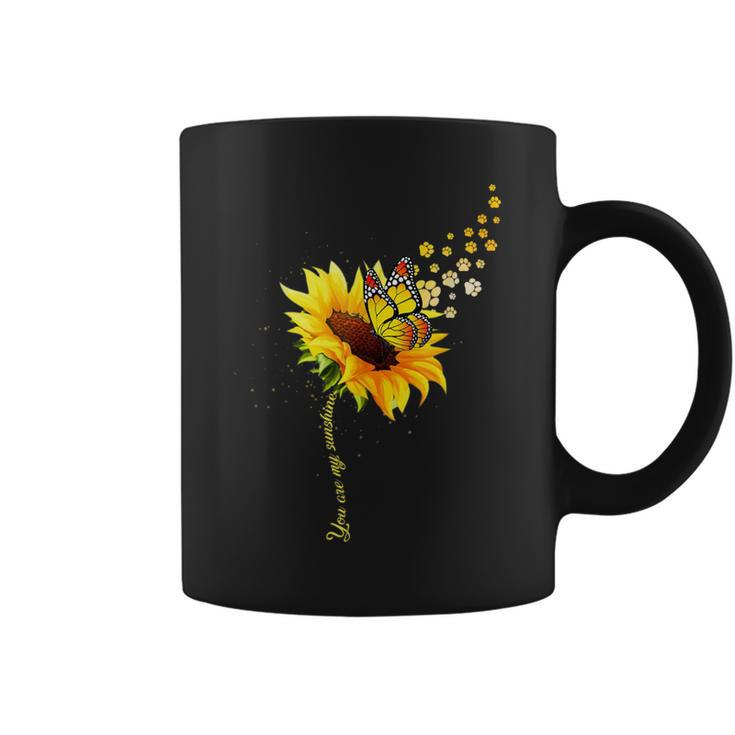 Butterfly Paw Print Blooms Sunflower You Are My Sunshine Coffee Mug