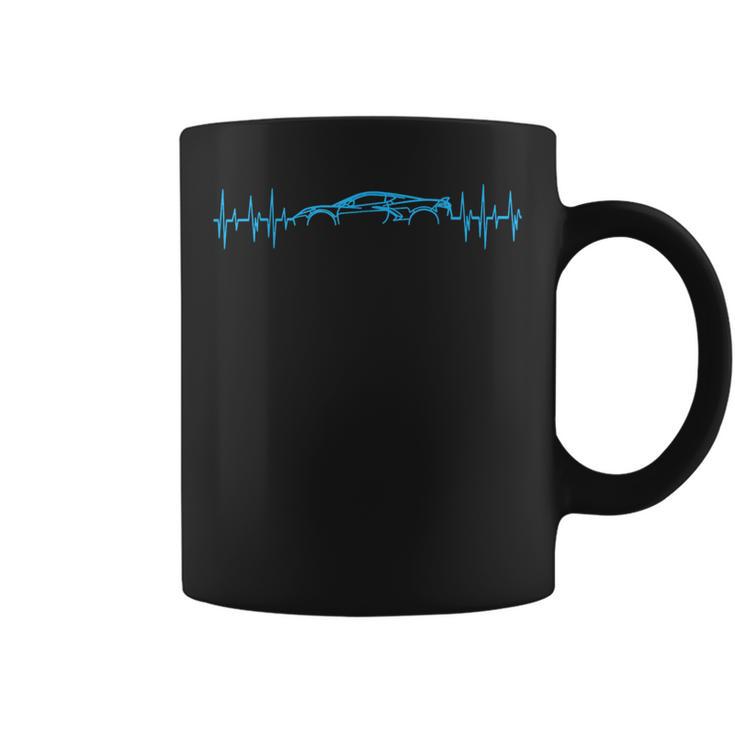 C8 Heartbeat Rapid Blue Supercar Sports Car Heartbeat Line Coffee Mug