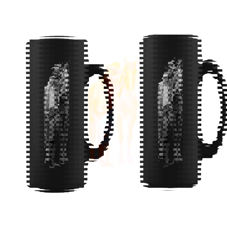Caballo Chica Caballo Equitación Poni Acuarela Taza de café