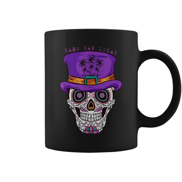 Cabo San Lucas Sugar Skull & Hat Souvenir Coffee Mug