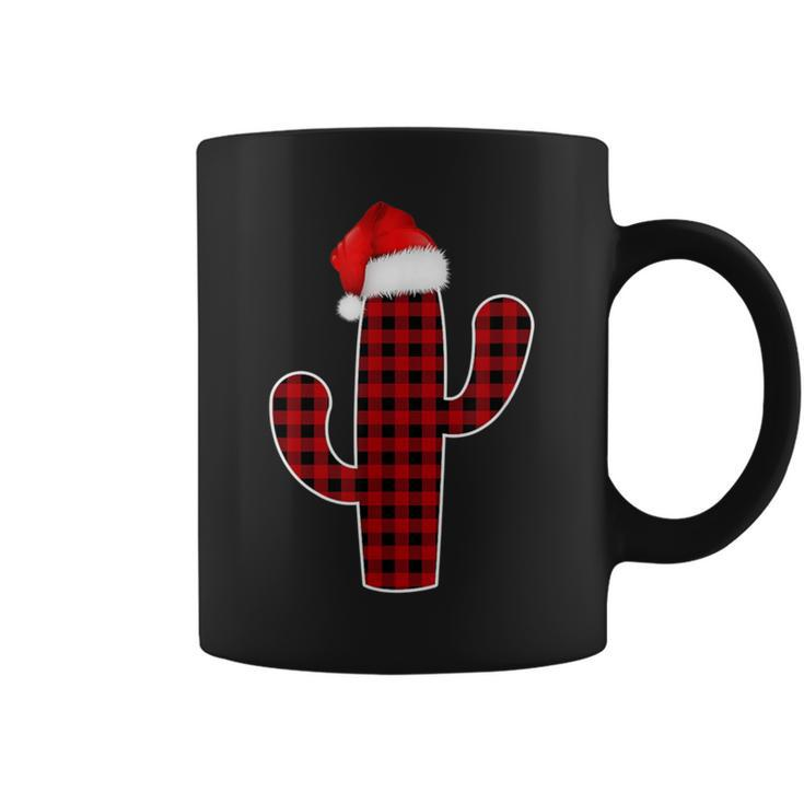 Cactus Christmas Pajamas Family Red Plaid Buffalo Coffee Mug
