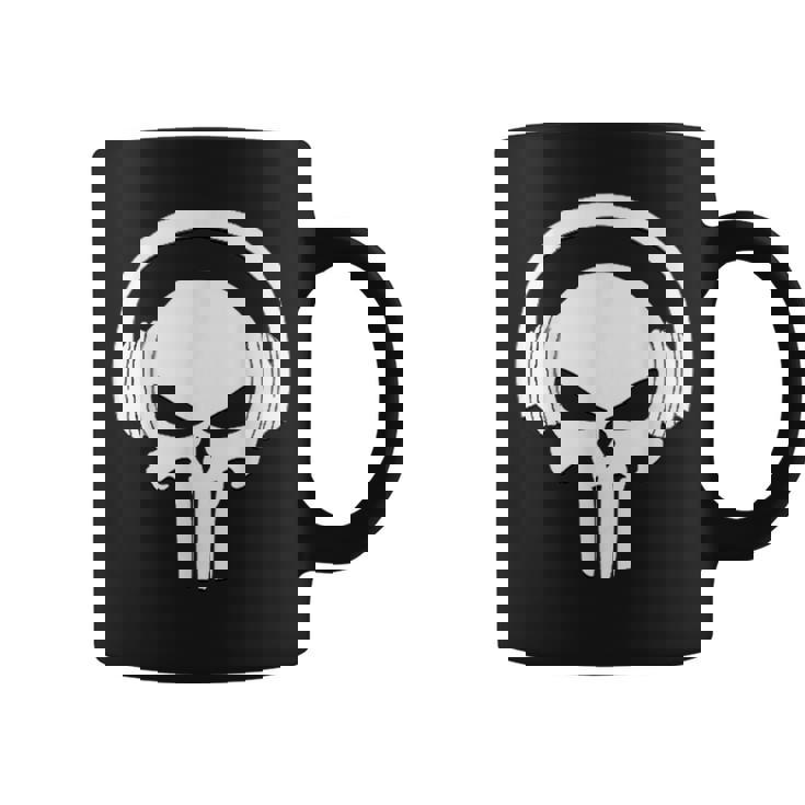 Calavera Dj Con Cascos Dj Skull Headphones Taza de café