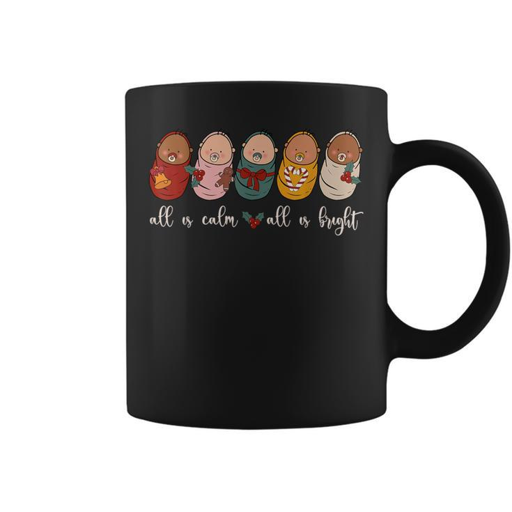 All Is Calm All Is Bright Nicu Nurse Christmas Pjs Women Coffee Mug