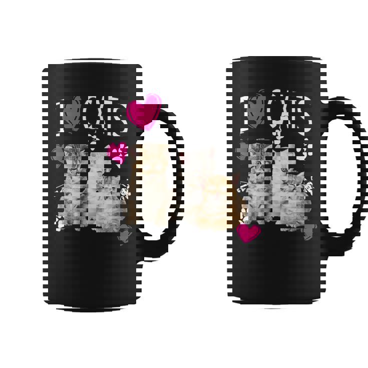 Camisa I Love Cats Cat Lover I Love Kittens Taza de café