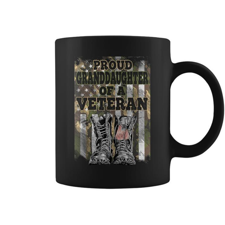 Camouflage American Proud Granddaughter Of The Veteran Coffee Mug