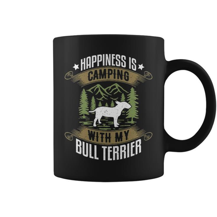 Camping With Bull Terrier Camp Lover Camping And Dogs Coffee Mug