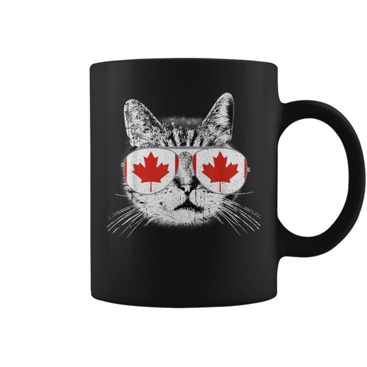 Canada Flag Canadian Cat Sunglasses Women Coffee Mug