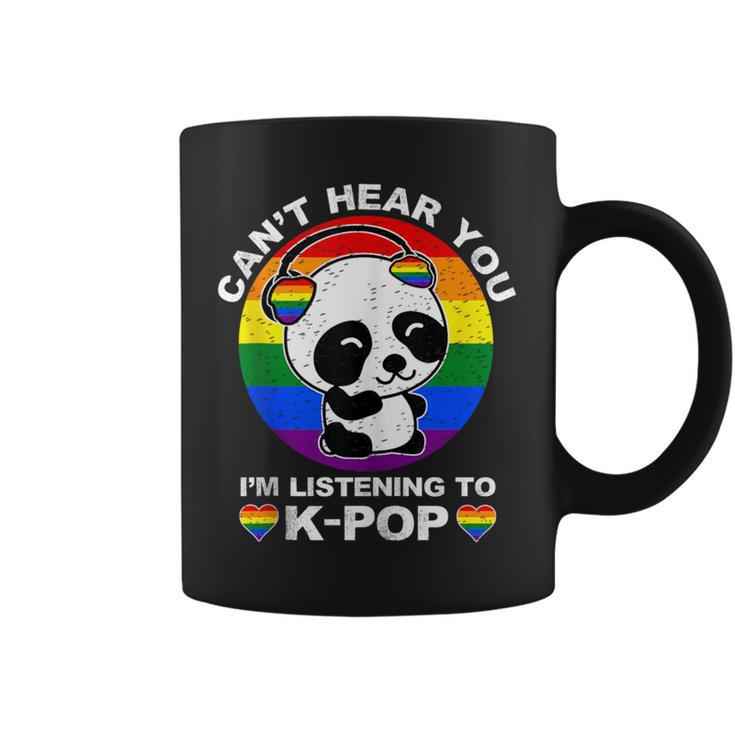 Can't Hear You I'm Listening To K-Pop Panda Lgbt Gay Pride Coffee Mug