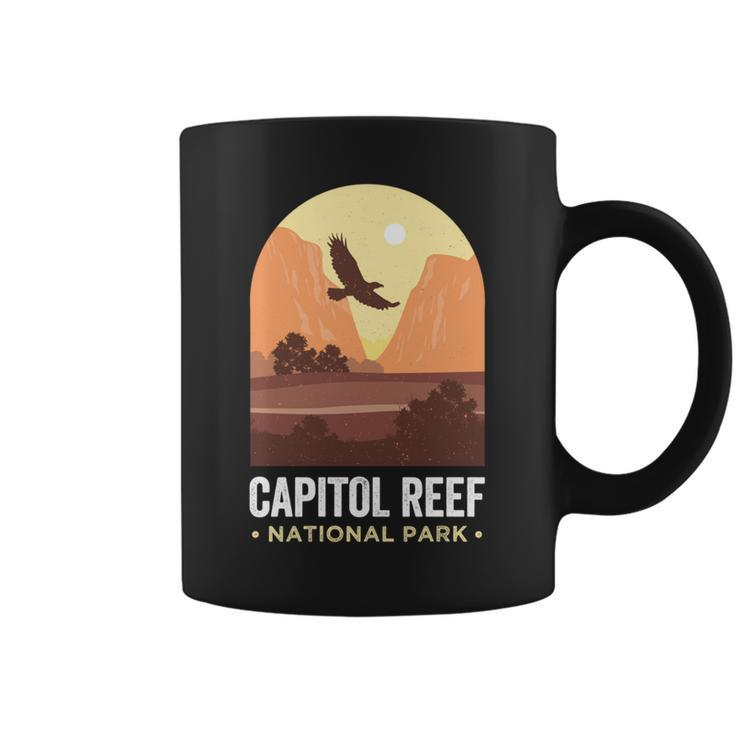 Capitol Reef National Park Utah Falcon Eagle Vintage Reef Coffee Mug