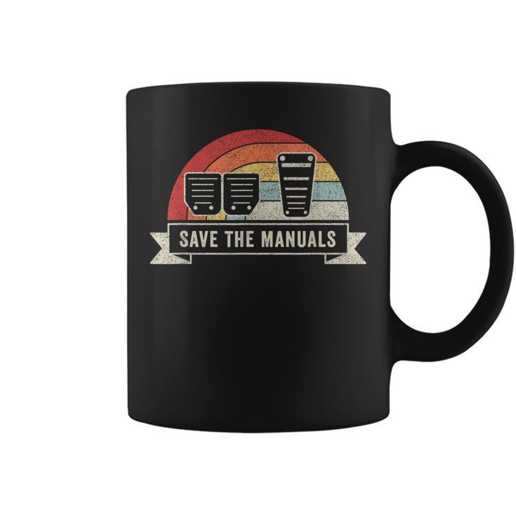 Car Lover Vintage Retro Save The Manuals Stick Shift Coffee Mug