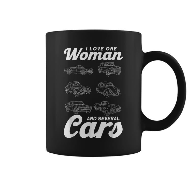 Car Lovers I Love One Woman And Several Cars Auto Mechanics Coffee Mug