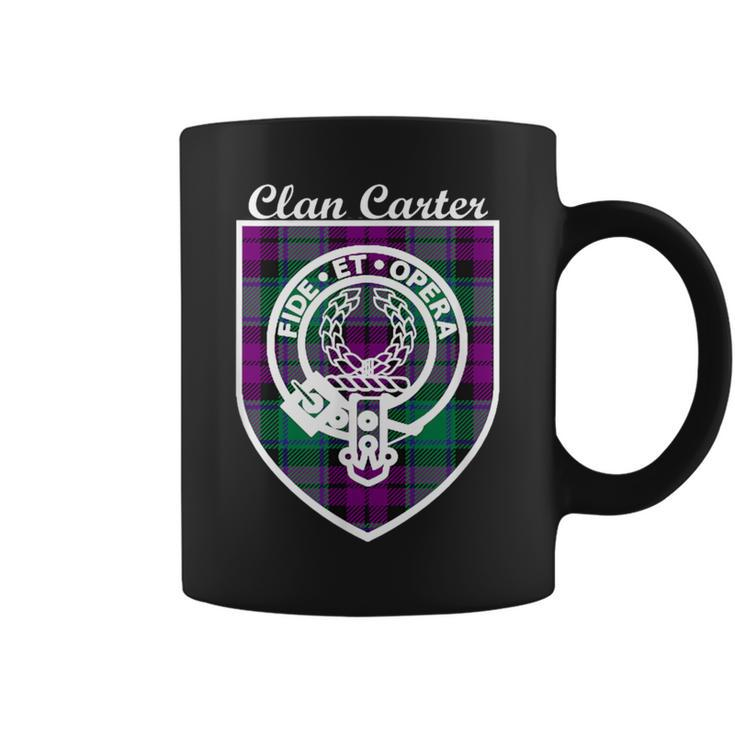 Carter Surname Last Name Scottish Clan Tartan Badge Crest Coffee Mug