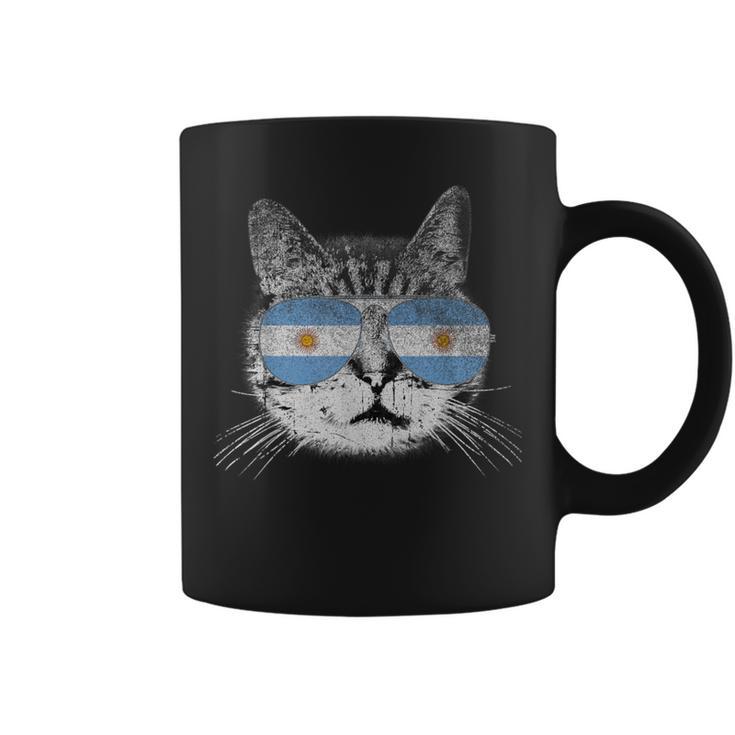 Cat Argentina Flag Country Retro Women Coffee Mug