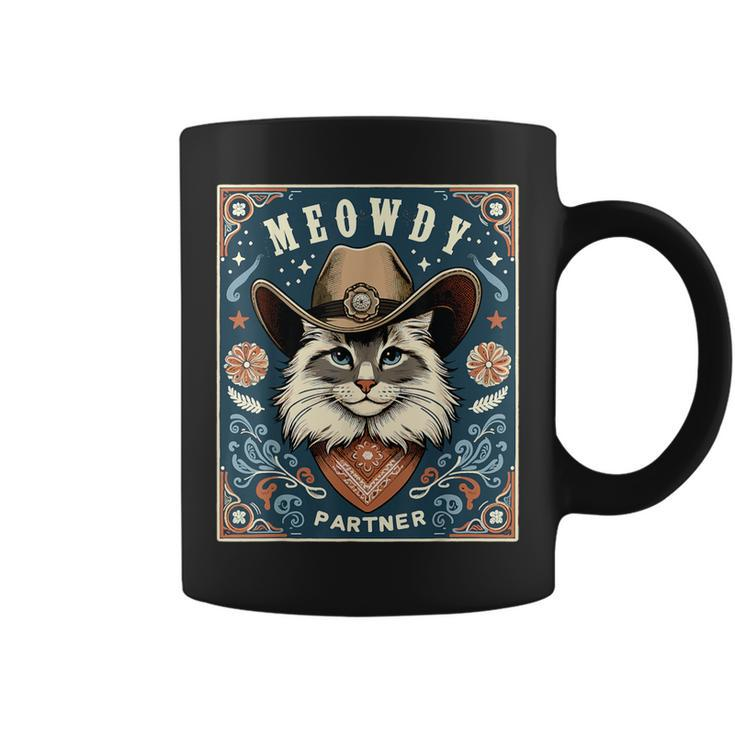 Cat Cowboy Mashup Meowdy Partner Poster Western Coffee Mug