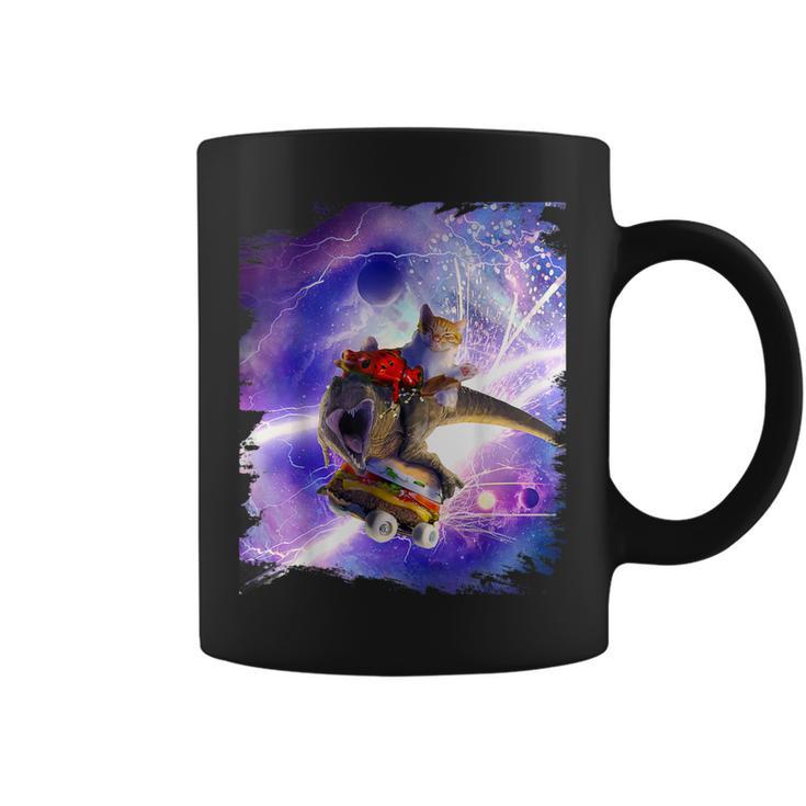 Cat Frog Dinosaur With Hamburger Skateboard Coffee Mug