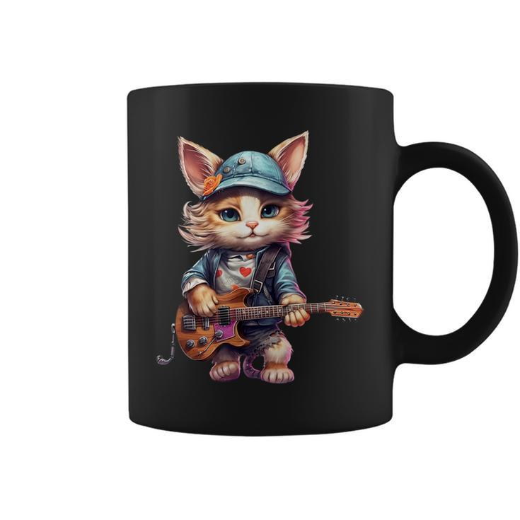 Cat Kitten Guitar Player Guitarist Mom Girl N Coffee Mug