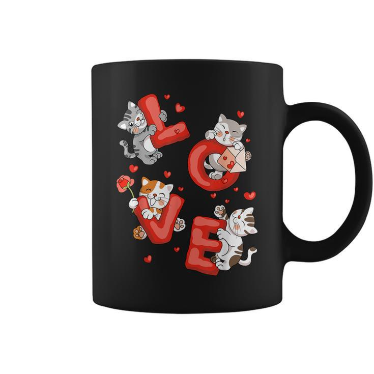 Cat Kitten Love Valentines Day Couples Cute Cat Lover Heart Coffee Mug