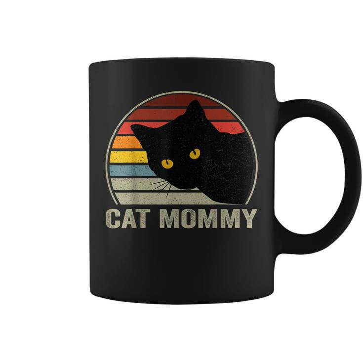 Cat Mommy Vintage 80S Style Cat Retro For Women Cat Mom Coffee Mug