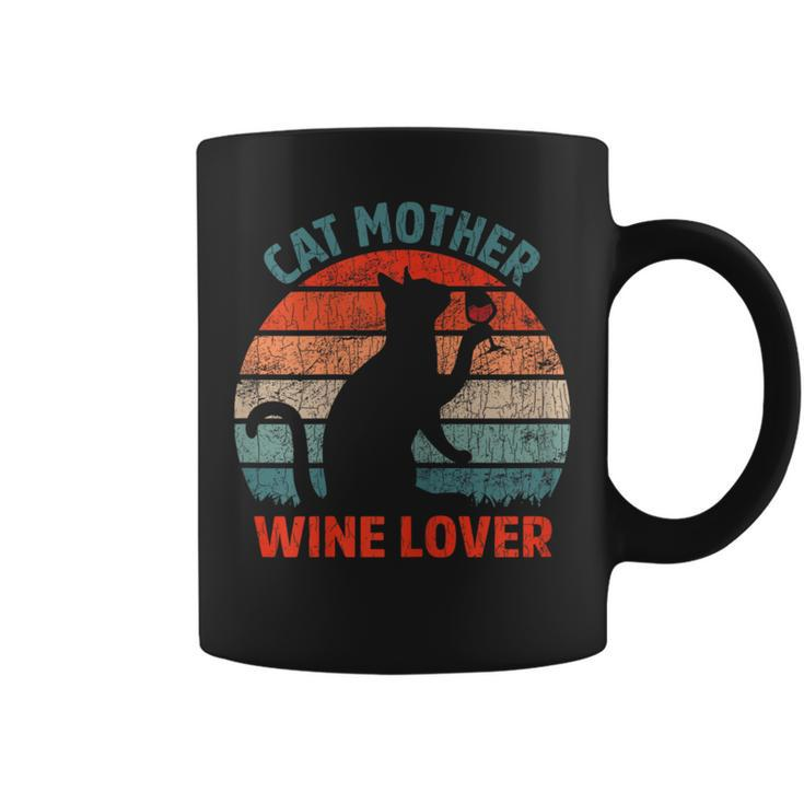 Cat Mother Wine Lover Owner Graphic Coffee Mug