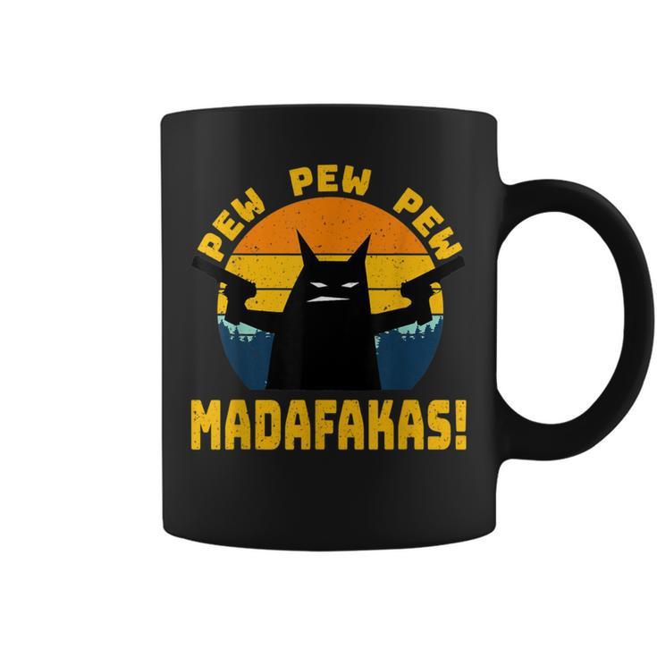 Cat Pew Pew Madafakas Vintage Coffee Mug
