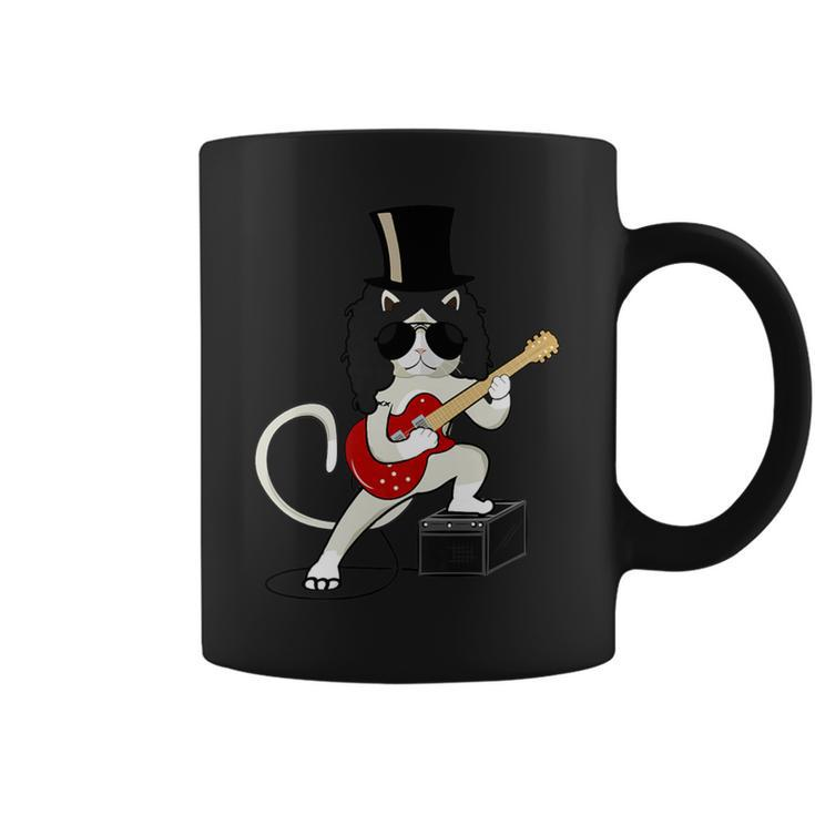 Cat Playing Guitar Heavy Metal Rock Guitarists Lover Coffee Mug