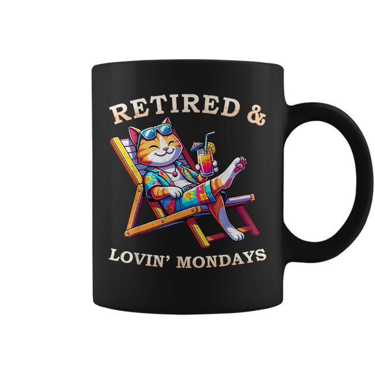 Cat Retired Lovin Mondays Meow Animal Lover Retirement Coffee Mug