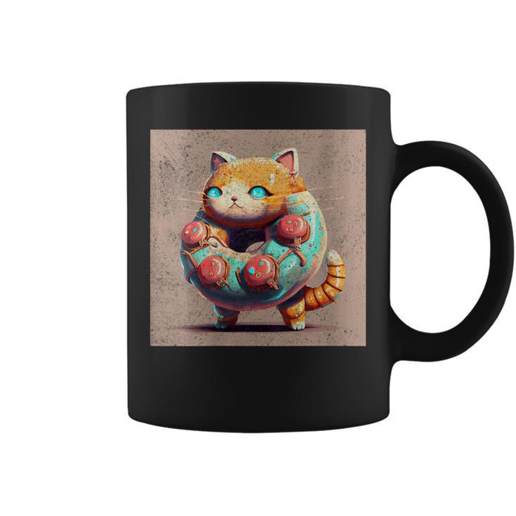 Cat Robot Donut Coffee Mug