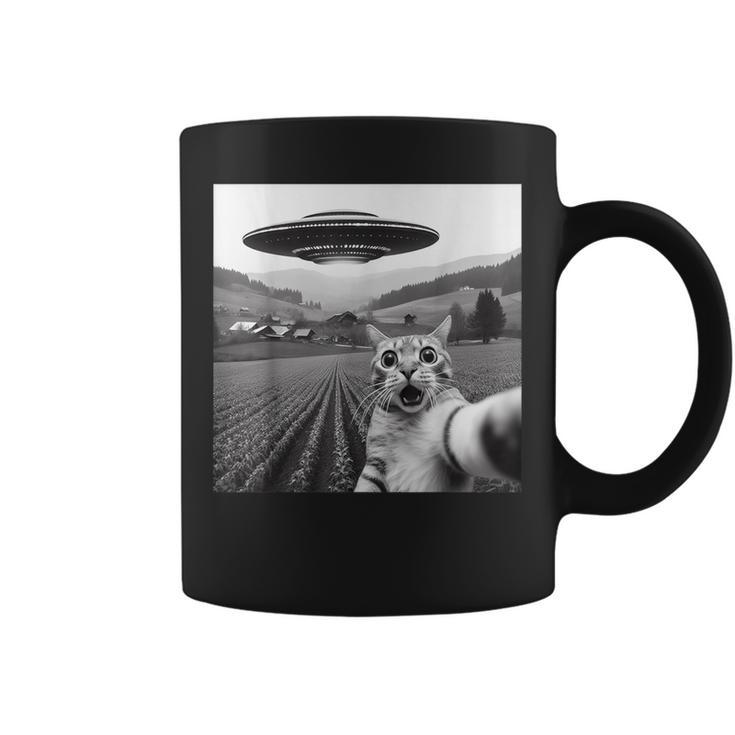 Cat Selfie With Alien Ufo Cat For Kid Coffee Mug