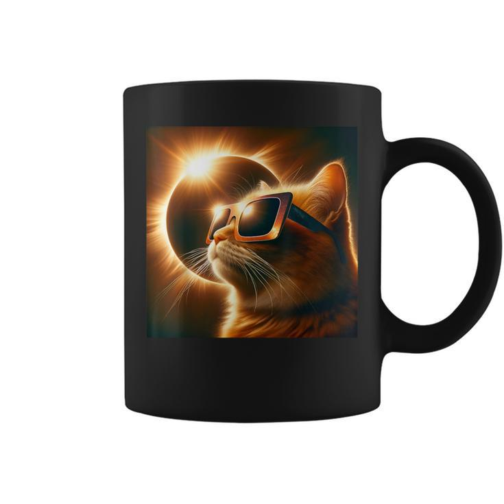 Cat Solar Eclipse 2024 Cat April 8 2024 Cat Selfie Eclipse Coffee Mug
