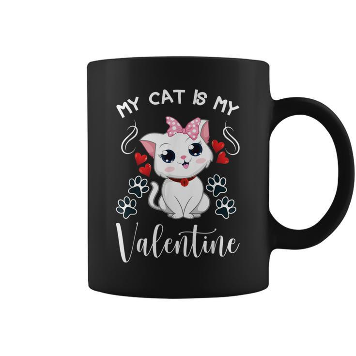 My Cat Is My Valentine Cat Lovers Cool Valentines Day Coffee Mug