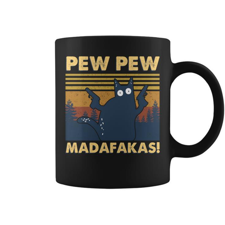 Cat Vintage Pew Pew Pew Madafakas Cat Crazy Pew Vintage Coffee Mug