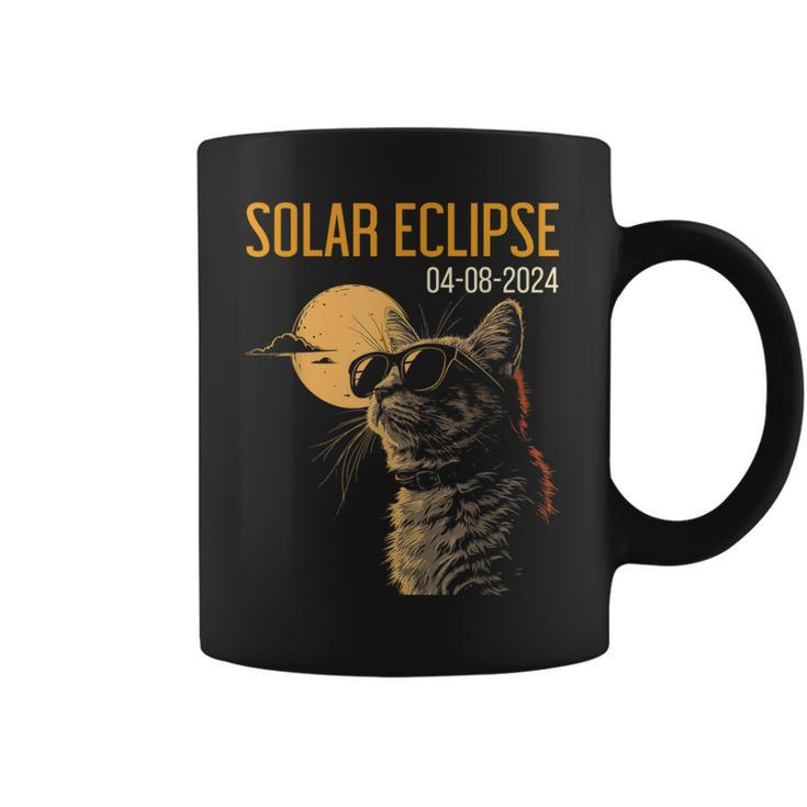 Cat Watching Eclipse 2024 Eclipse Solar 2024 Cat Coffee Mug