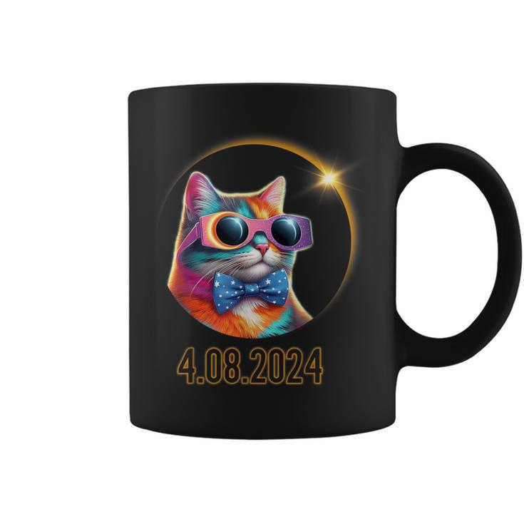 Cat Wearing Solar Eclipse Glasses Total Solar Eclipse 2024 Coffee Mug