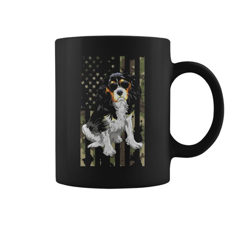 Cavalier King Charles Spaniel Men Dad Mom Camo Usa Flag Coffee Mug