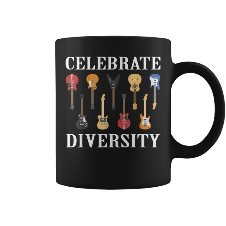 Celebrate Diversity Guitar Player Guitarist Pun Outfit Coffee Mug