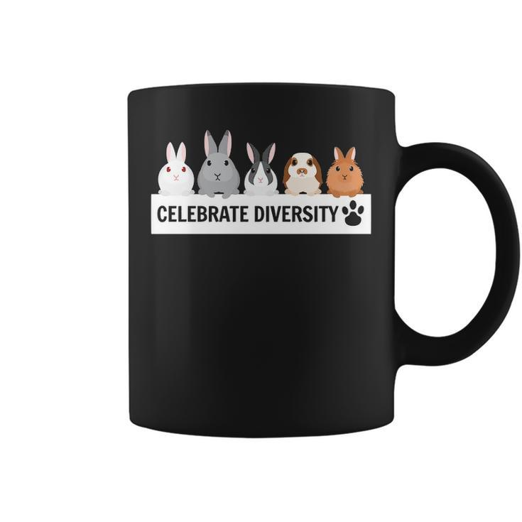 Celebrate Diversity Pet Bunnies For Rabbit Lovers Coffee Mug