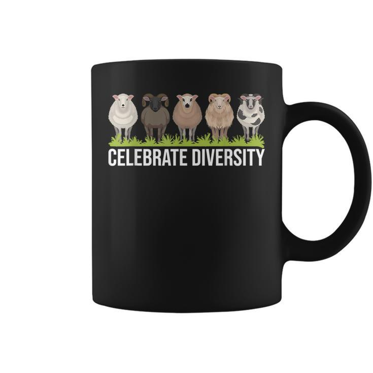 Celebrate Diversity Sheep Whisperer Herder Farmer Coffee Mug