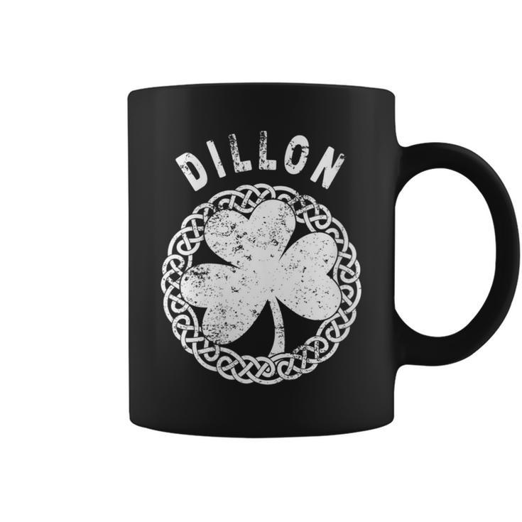 Celtic Theme Dillon Irish Family Name Coffee Mug