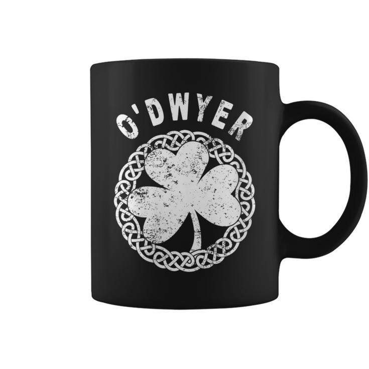 Celtic Theme O'dwyer Irish Family Name Coffee Mug