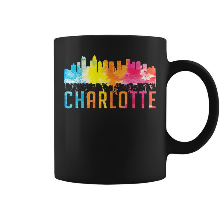 Charlotte North Carolina Watercolor Skyline Souvenir Coffee Mug