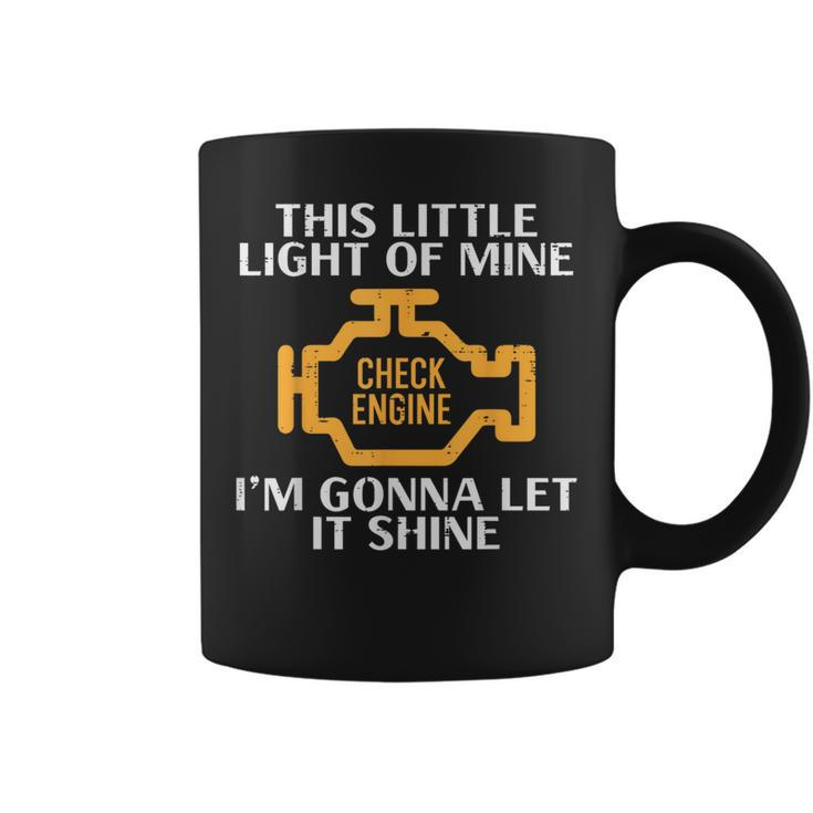 Check Engine Light Shine Car Auto Mechanic Garage Men Coffee Mug