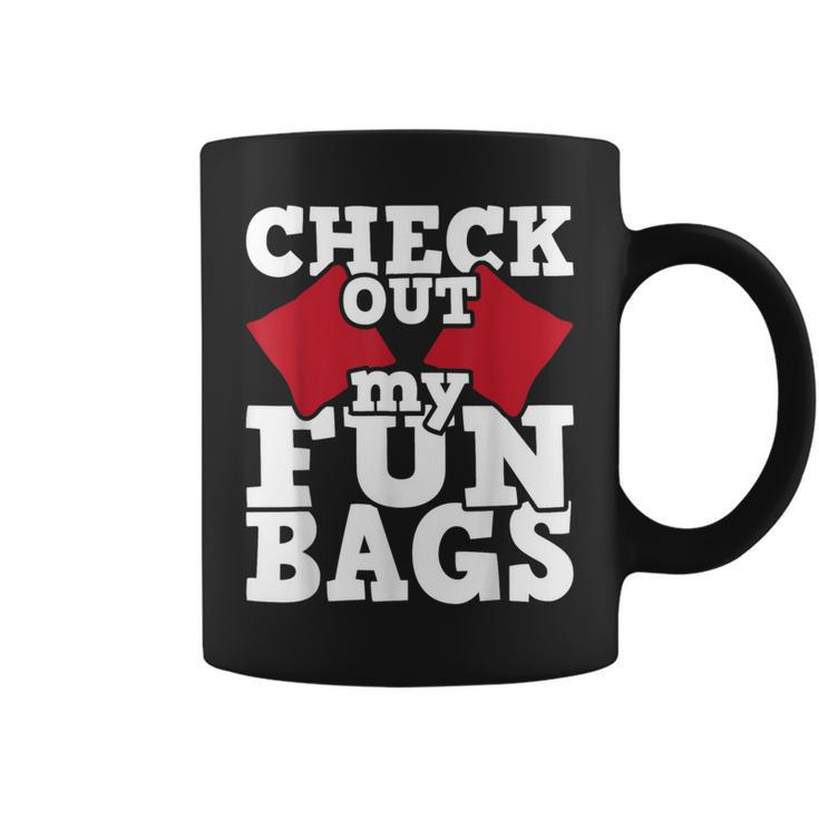Check Out My Funbags Cornhole Player Bean Bag Game Coffee Mug