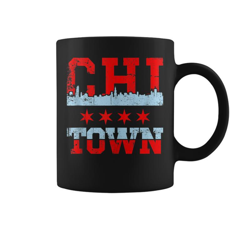 Chi Town Chicago Souvenir Skyline Flag Coffee Mug